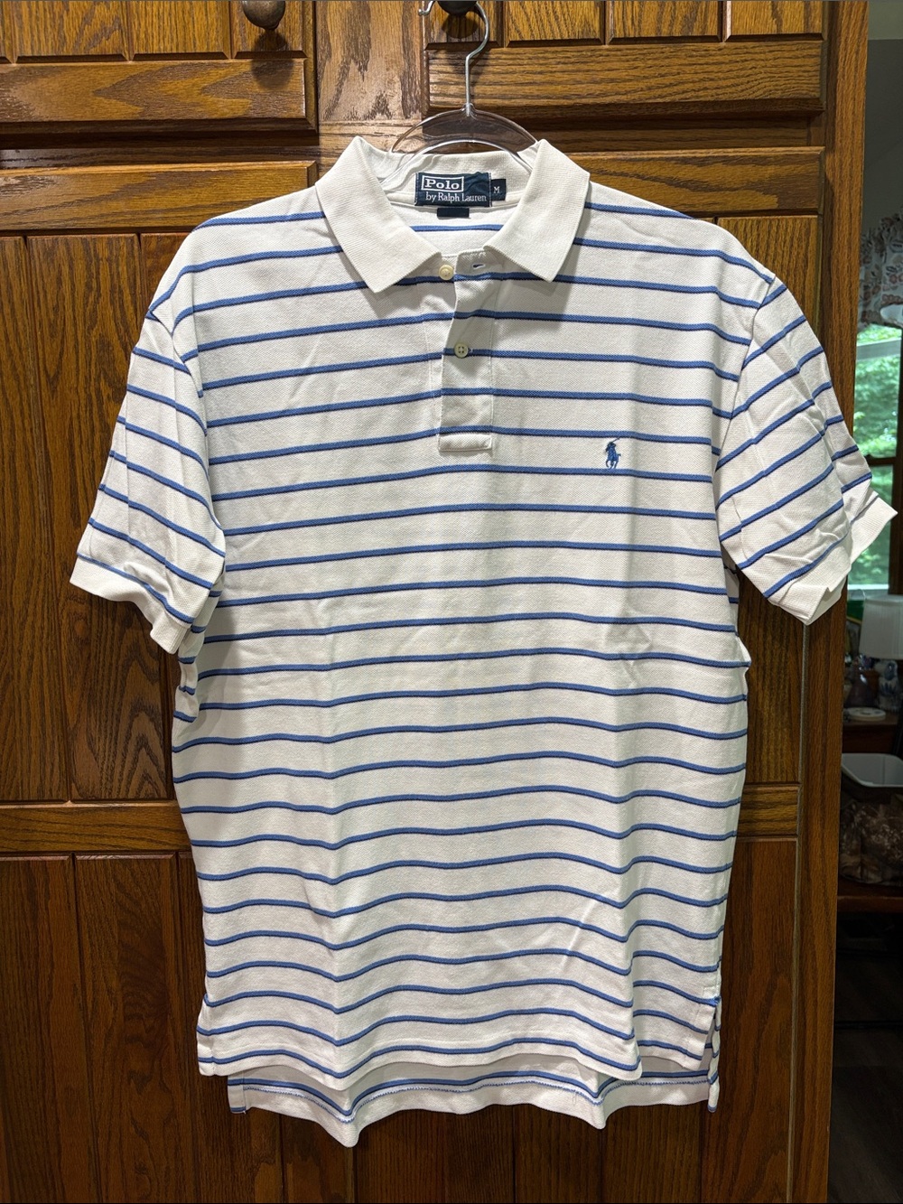 Polo by Ralph Lauren White Polo with Blue Stripes